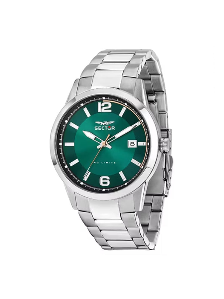 OROLOGIO UOMO SOLO TEMPO CON QUADRANTE VERDE IN ACCIAIO SECTOR