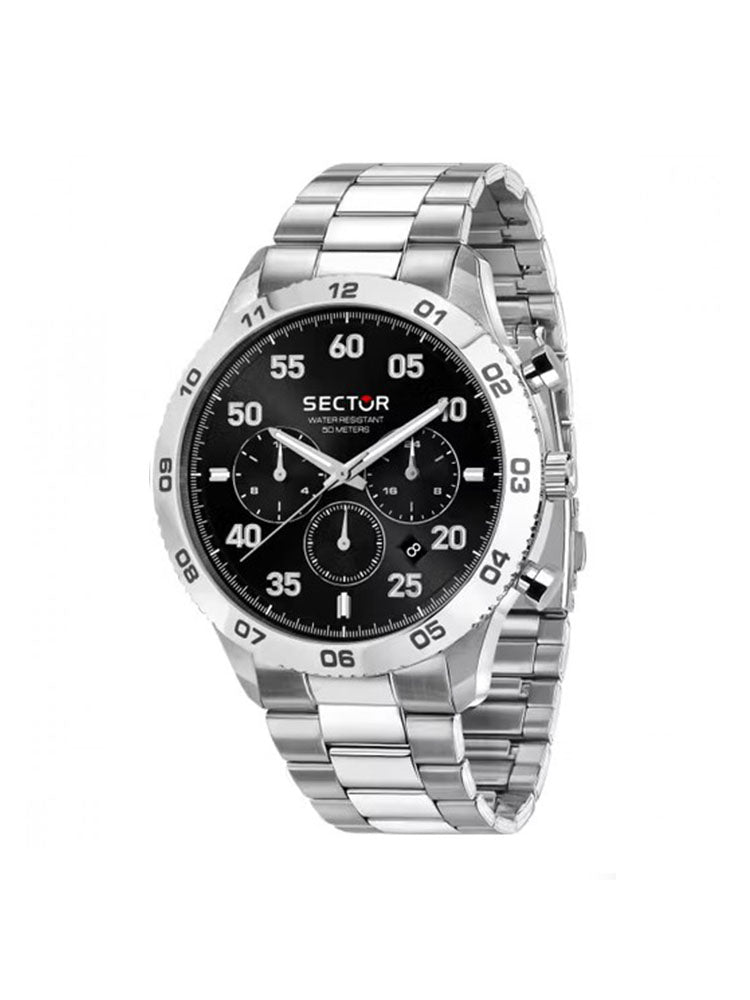 OROLOGIO UOMO MULTIFINZIONE 270 IN ACCIAIO SILVER CON QUADRANTE NERO SECTOR