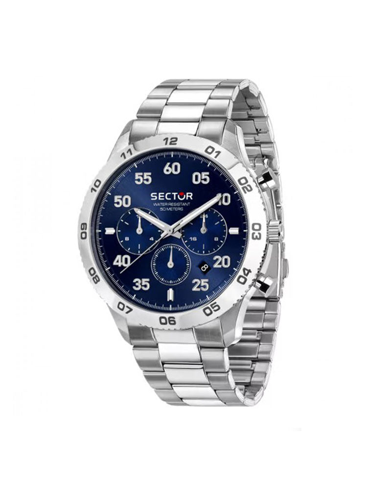 OROLOGIO UOMO MULTIFINZIONE 270 IN ACCIAIO SILVER CON QUADRANTE BLU SECTOR