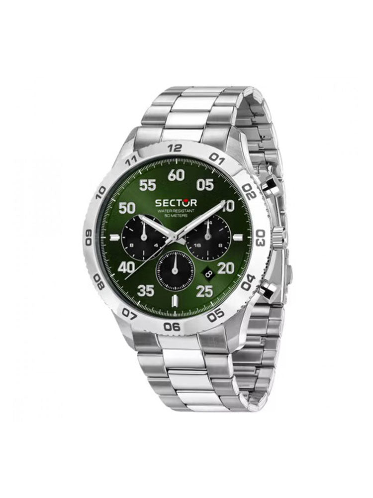OROLOGIO UOMO MULTIFUNZIONE 270 IN ACCIAIO CON QUADRANTE VERDE SECTOR