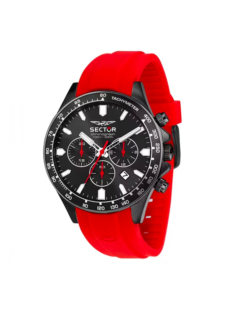 OROLOGIO UOMO 230 CRONOGRAFO CON CINTURINO IN SILICONE ROSSO SECTOR