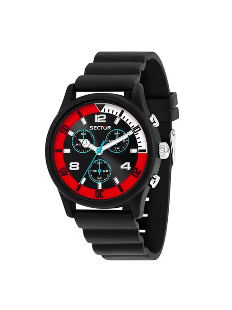 OROLOGIO UOMO SOLO TEMPO H2O IN SILICONE NERO SECTOR