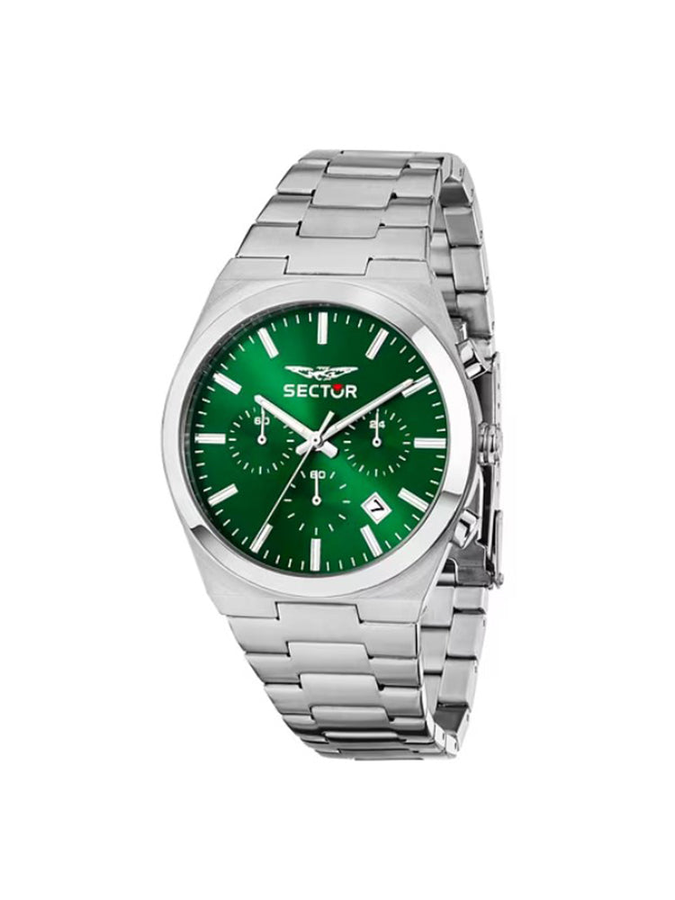 OROLOGIO UOMO CRONOGRAFO IN ACCIAIO CON QUADRANTE VERDE SECTOR