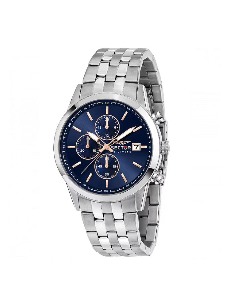 OROLOGIO UOMO 660 CRONOGRAFO IN ACCIAIO E QUADRANTE BLU SECTOR