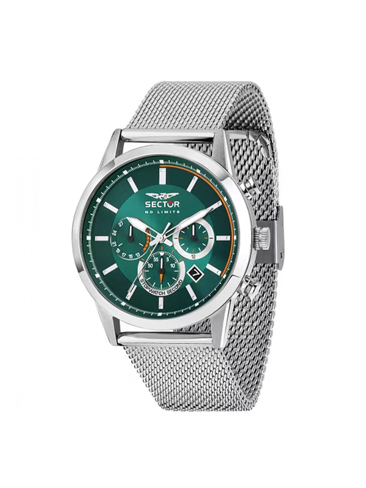 OROLOGIO UOMO 660 CRONOGRAFO CON QUADRANTE VERDE E MAGLIA MILANO SECTOR