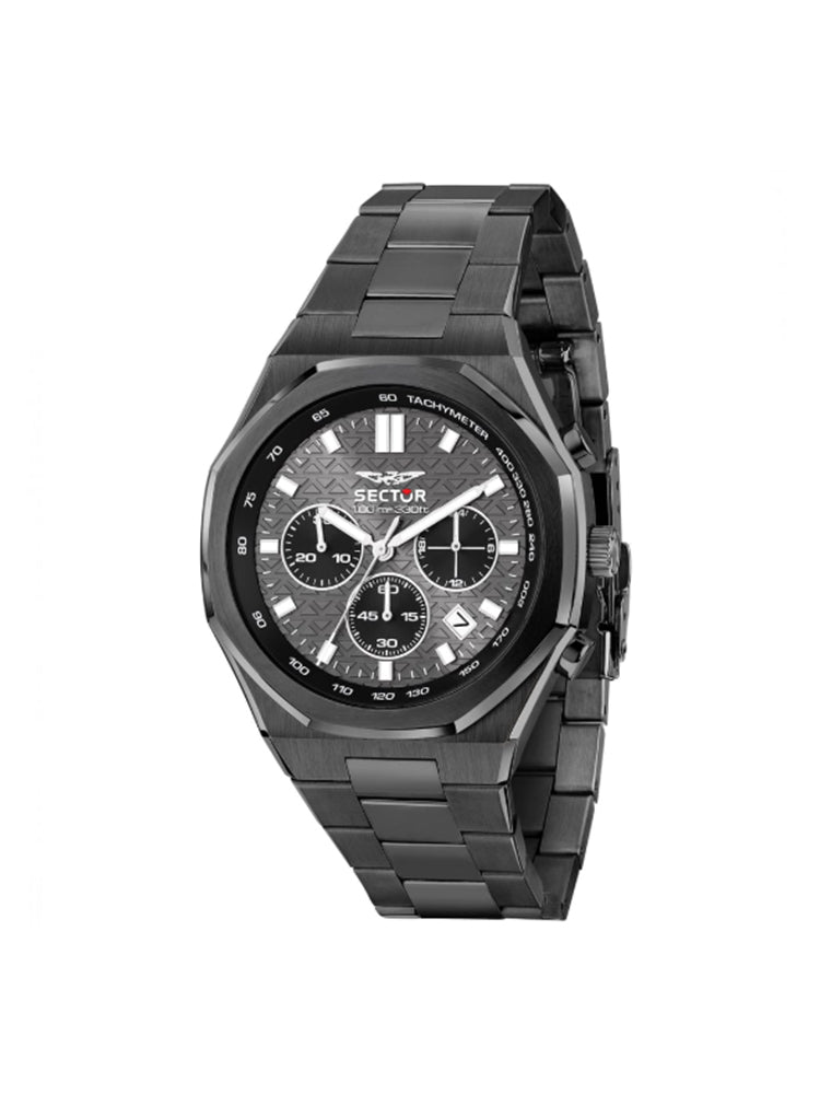 OROLOGIO UOMO OTTO150 CRONOGRAFO IN ACCIAIO BRUNITO SECTOR