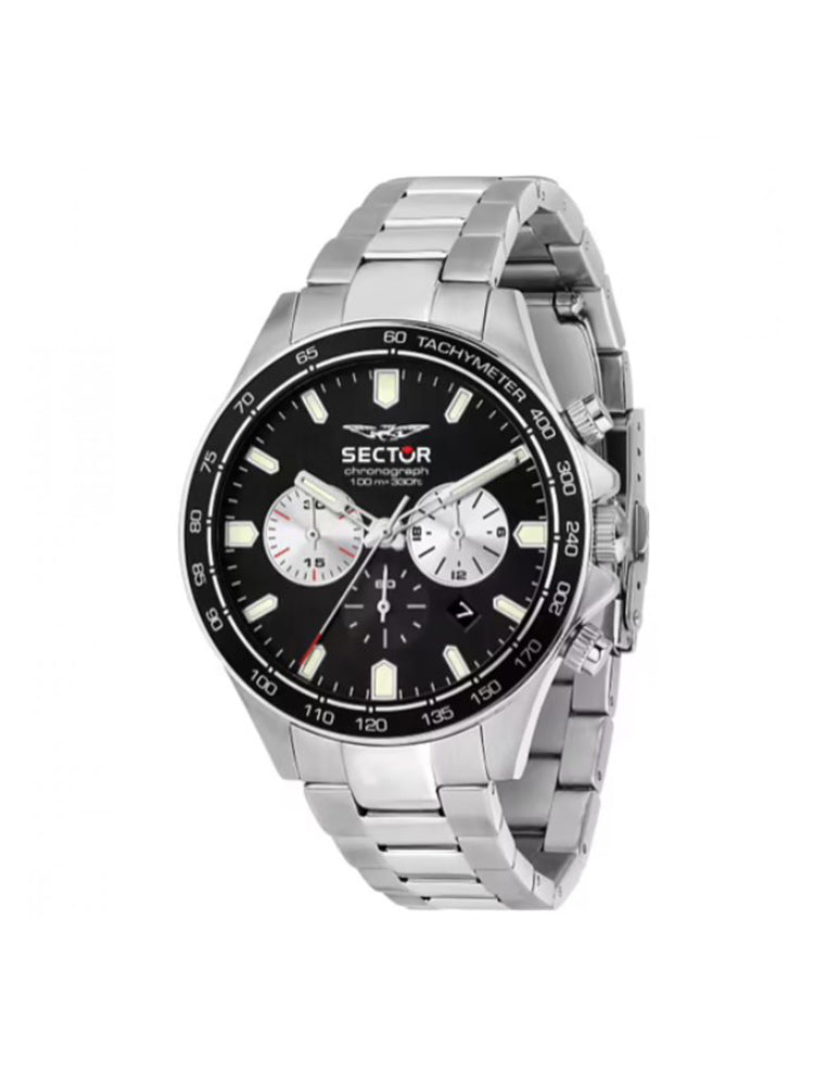 OROLOGIO UOMO CRONOGRAFO 230 IN ACCIAIO CON QUADRANTE NERO SECTOR
