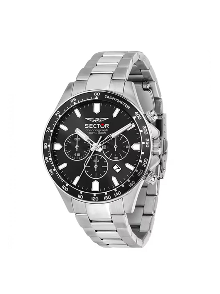 OROLOGIO UOMO CRONOGRAFO 230 CON QUADRANTE E GHIERA NERA SECTOR