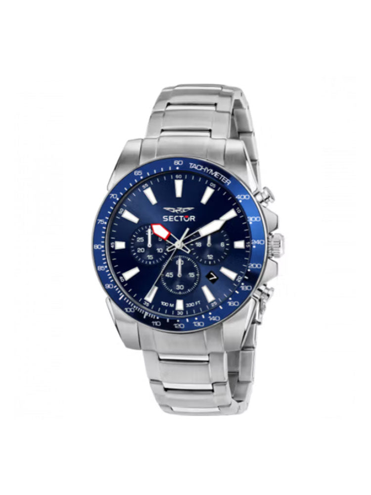 OROLOGIO UOMO 450 CRONOGRAFO IN ACCIAIO CON QUADRANTE E GHIERA BLU SECTOR