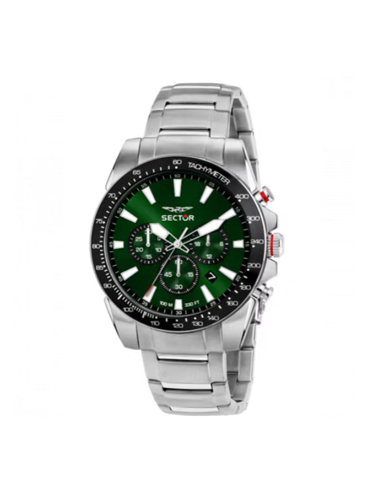 OROLOGIO UOMO 450 CRONOGRAFO IN ACCIAIO CON QUADRANTE VERDE SECTOR
