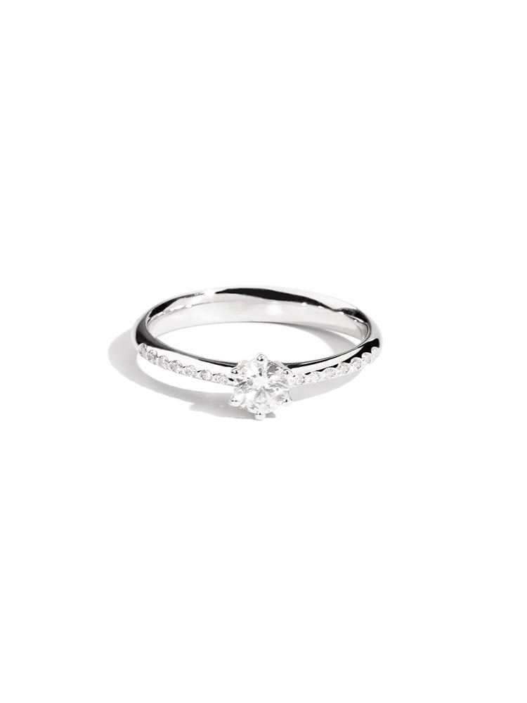 ANELLO DONNA SOFIA, SOLITARIO IN ORO BIANCO E DIAMANTI 0,40 CT RECARLO