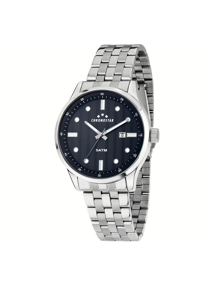 OROLOGIO UOMO SOLO TEMPO IN ACCIAIO STARLINE CON QUADRANTE NERO CHRONOSTAR