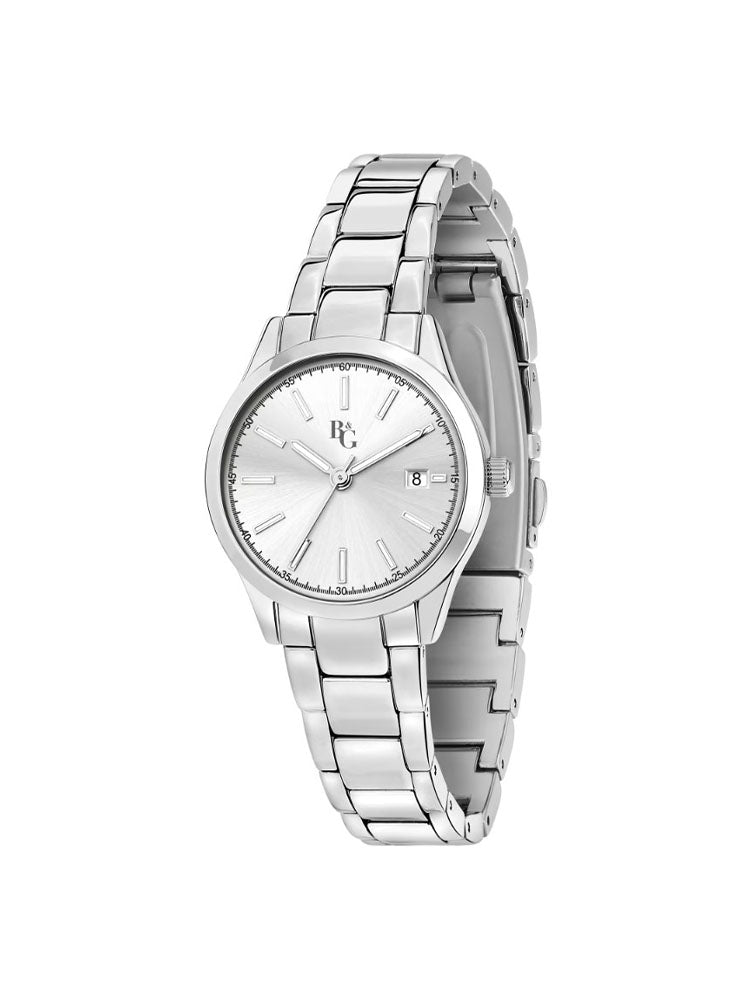 OROLOGIO DONNA SOLO TEMPO IN ACCIAIO SILVER QUADRANTE SILVER B&G