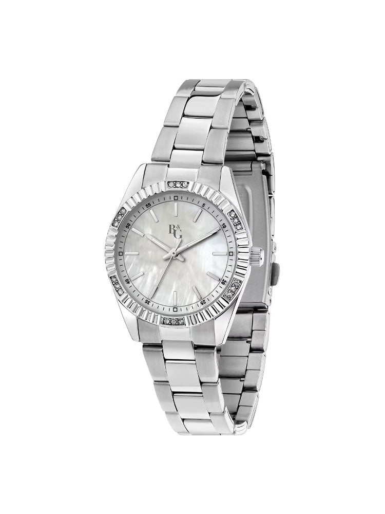 OROLOGIO DONNA SOLO TEMPO IN ACCIAIO SILVER QUADRANTE ARGENTATO COLLEZIONE LUXURY B&G
