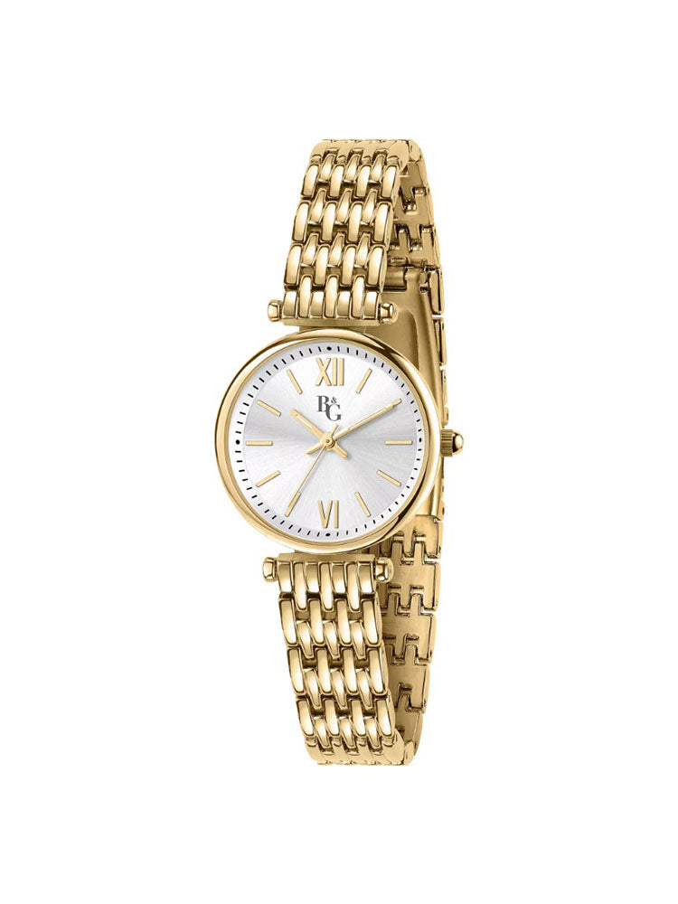 OROLOGIO DONNA SOLO TEMPO IN ACCIAIO DORATO QUADRANTE SILVER COLLEZIONE BELLE B&G