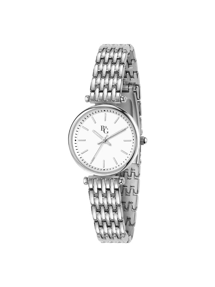 OROLOGIO DONNA SOLO TEMPO IN ACCIAIO SILVER QUADRANTE BIANCO COLLEZIONE BELLE B&G