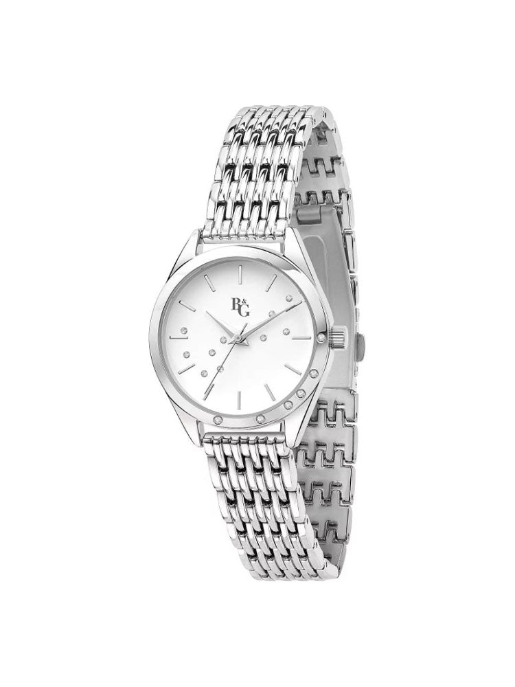 OROLOGIO DONNA SOLO TEMPO IN ACCIAIO SILVER QUADRANTE BIANCO COLLEZIONE MAGIC B&G
