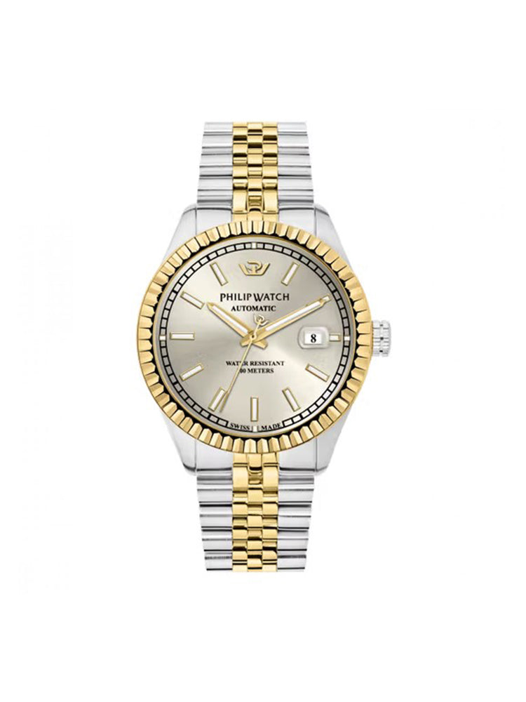 OROLOGIO UOMO AUTOMATICO CARIBE BICOLORE SILVER E ORO PHILIP WATCH
