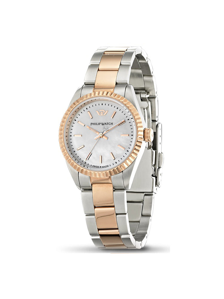 OROLOGIO DONNA SOLO TEMPO CARIBE EXIT BICOLORE ROSATO PHILIP WATCH