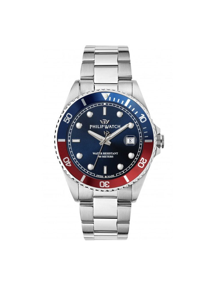 OROLOGIO UOMO CARIBE ROSSO E BLU SOLO TEMPO PHILIP WATCH