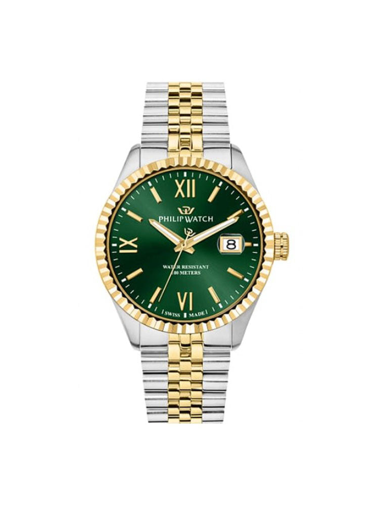 OROLOGIO UOMO CARIBE IN ACCIAIO BICOLORE DORATO CON QUADRANTE VERDE PHILIP WATCH