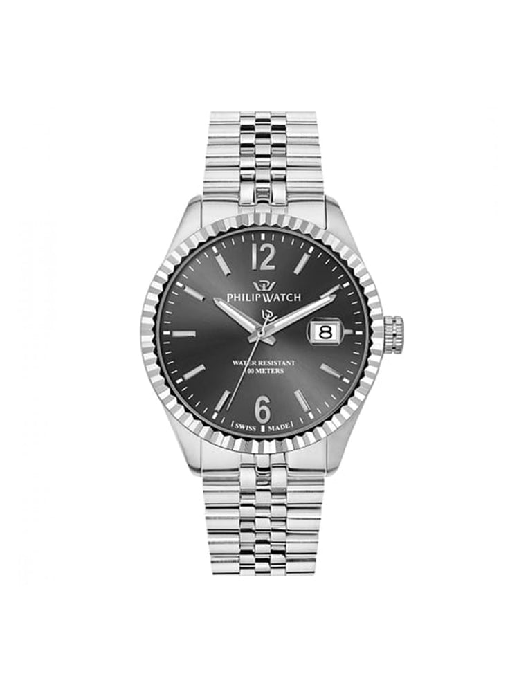 OROLOGIO UOMO IN ACCIAIO CARIBE CON MAGLIA JUBILEE E QUADRANTE GRIGIO PHILIP WATCH
