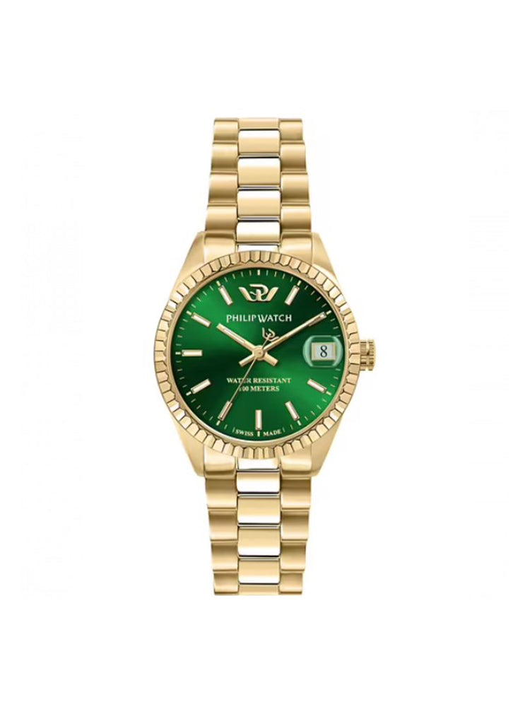 OROLOGIO DONNA CARIBE IN ACCIAIO DORATO CON QUADRANTE VERDE SOLO TEMPO PHILIP WATCH