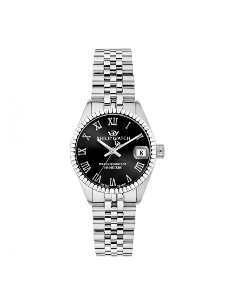 OROLOGIO DONNA SOLO TEMPO IN ACCIAIO CO QUADRANTE NERO CARIBE PHILIP WATCH