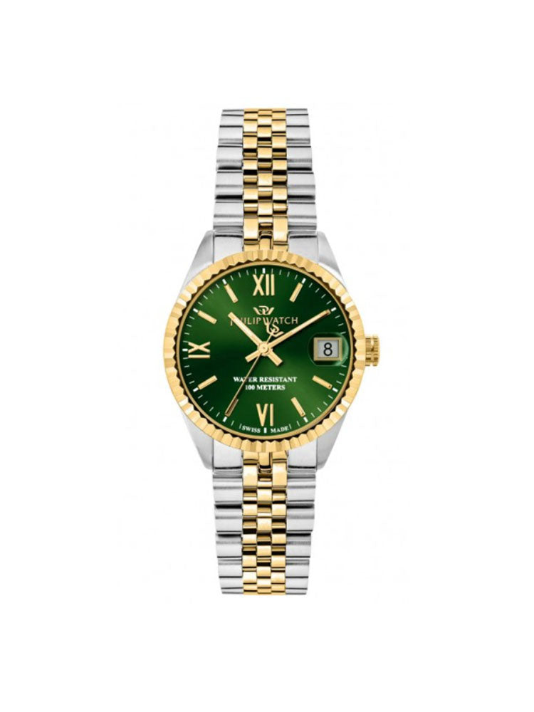 OROLOGIO DONNA CARIBE BICOLORE DORATO CON QUADRANTE VERDE PHILIP WATCH