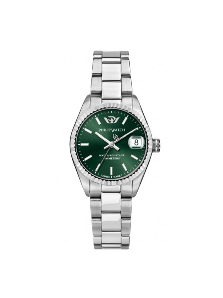 OROLOGIO DONNA CARIBE IN ACCIAIO SOLO TEMPO CON QUADRANTE VERDE PHILIP WATCH