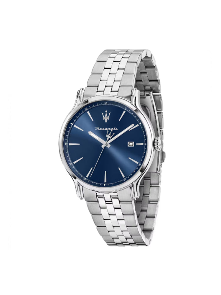 OROLOGIO UOMO EPOCA SOLO TEMPO IN ACCIAIO CON QUADRANTE BLU MASERATI