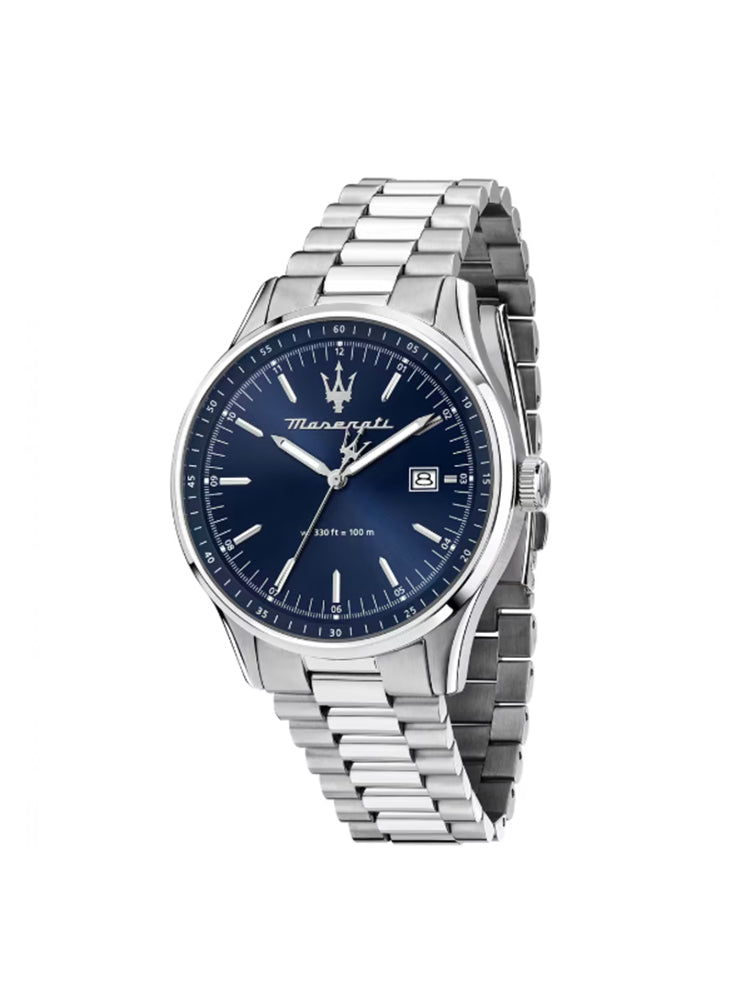 OROLOGIO UOMO SORPASSO SOLO TEMPO CON QUADRANTE BLU MASERATI
