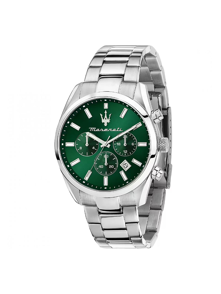 OROLOGIO UOMO ATTRAZIONE MULTIFUNZIONE CON QUADRANTE VERDE MASERATI