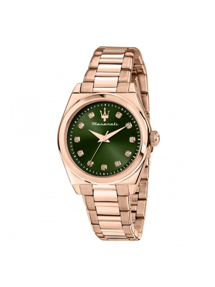 OROLOGIO DONNA VELOCITA' IN ACCIAIO ROSATO E QUADRANTE VERDE MASERATI