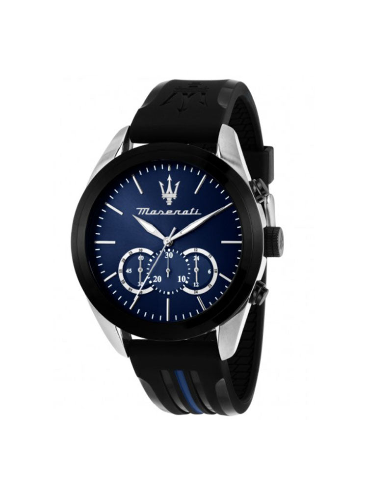 OROLOGIO UOMO TRAGUARDO CON QUADRANTE BLU E CINTURINO IN SILICONE MASERATI