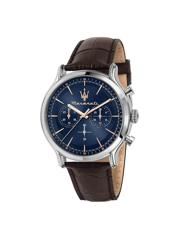 OROLOGIO UOMO EPOCA CRONOGRAFO IN PELLE MARRONE MASERATI