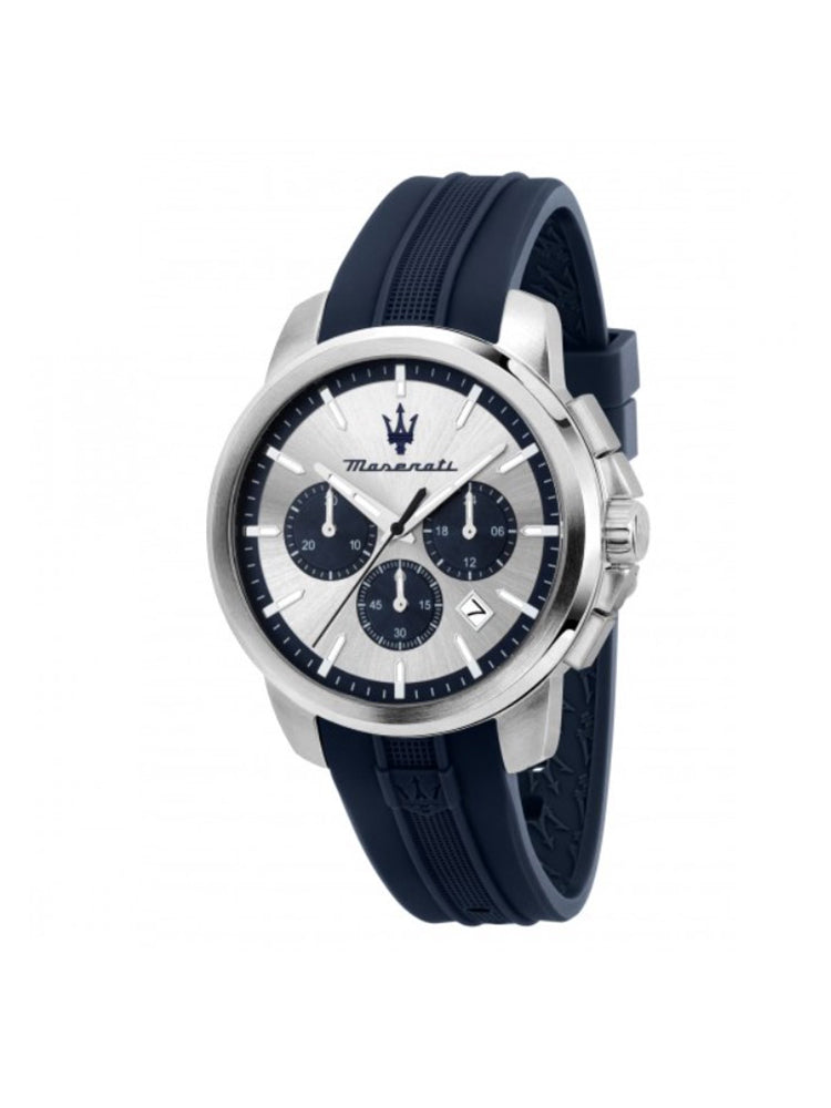 OROLOGIO UOMO SUCCESSO CRONOGRAFO CON CINTURINO IN SILICONE BLU MASERATI