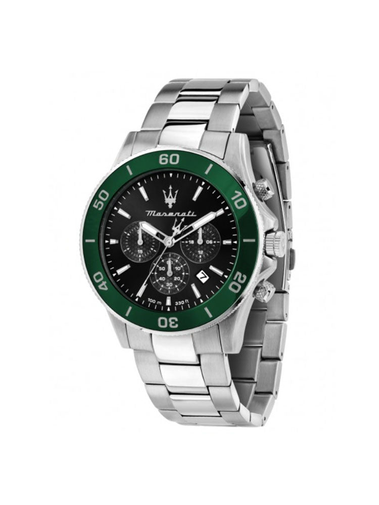 OROLOGIO UOMO COMPETIZIONE CRONOGRAFO VERDE E NERO MASERATI