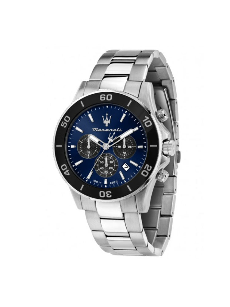 OROLOGIO UOMO COMPETIZIONE CRONOGRAFO CON QUADRNATE BLU E NERO MASERATI