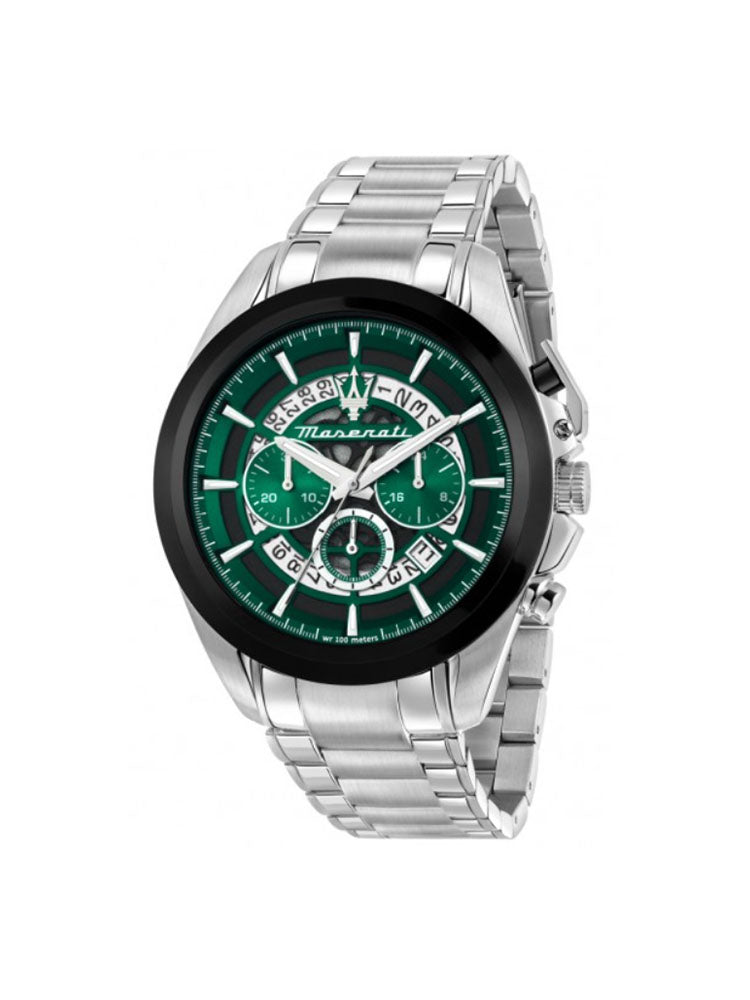 OROLOGIO UOMO TRAGUARDO CON MOVIMENTO A VISTA CON DETTAGLI VERDI MASERATI
