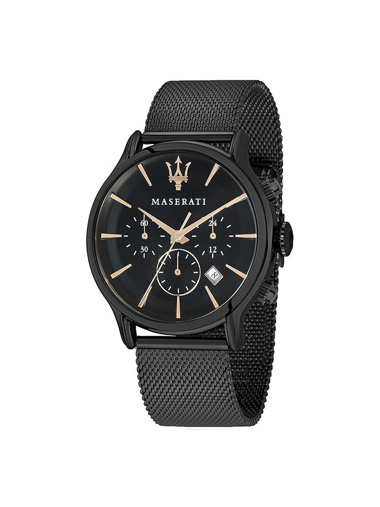 OROLOGIO UOMO EPOCA, CRONOGRAFO NERO MAGLIA MILANO MASERATI