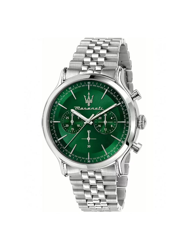 OROLOGIO UOMO EPOCA IN ACCIAIO CON QUADRANTE VERDE MASERATI
