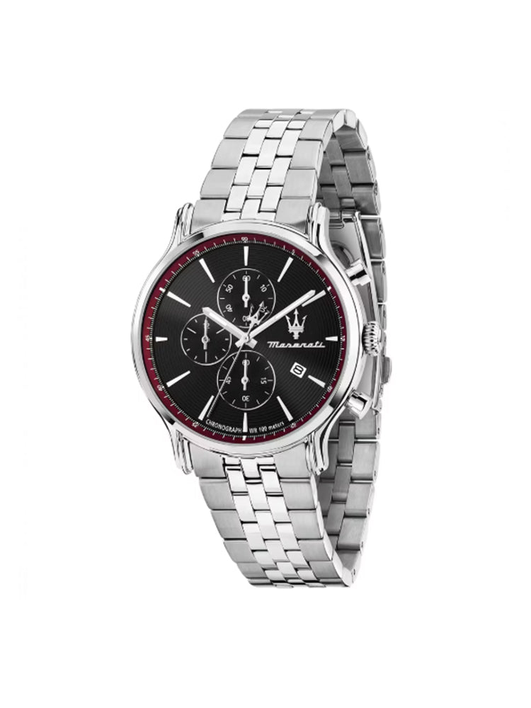 OROLOGIO UOMO EPOCA CRONO CON QUADRANTE NERO E ROSSO MASERATI