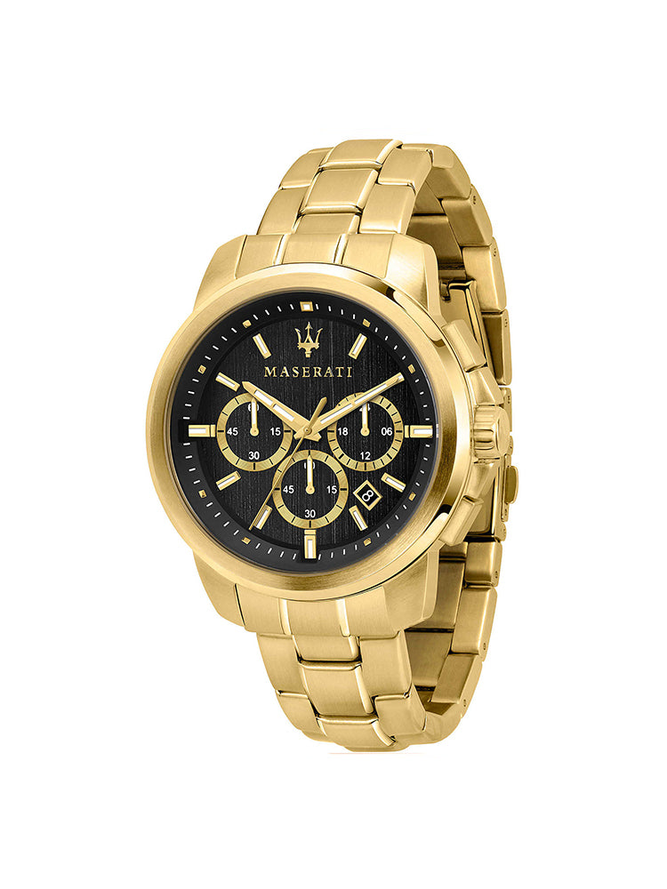 OROLOGIO UOMO CRONOGRAFO SUCCESSO DORATO MASERATI