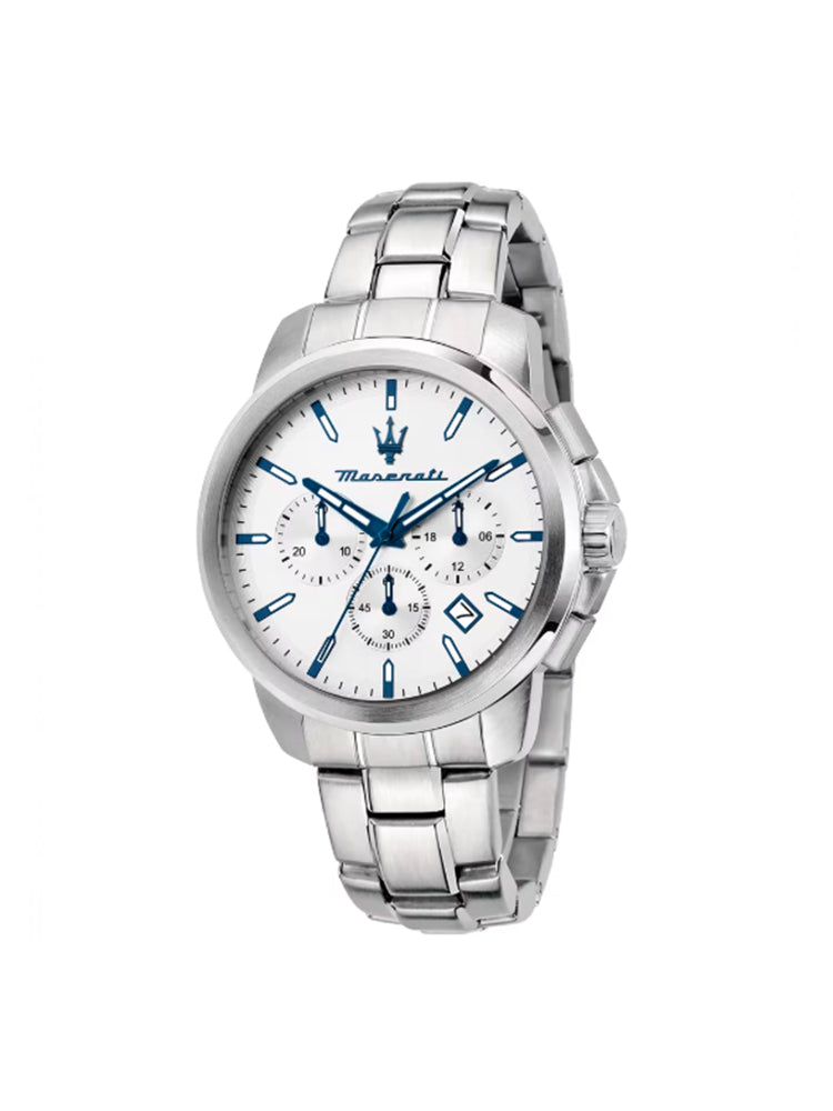 OROLOGIO UOMO SUCCESSO IN ACCIAIO SILVER CON DETTAGLI BLU MASERATI