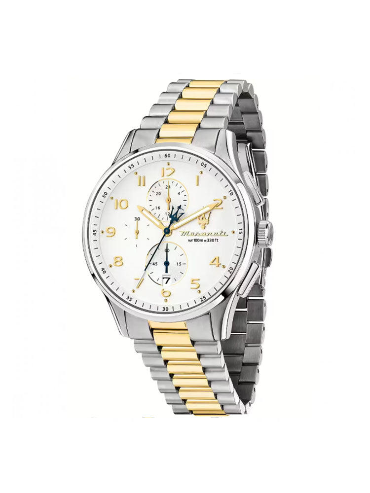 OROLOGIO UOMO SORPASSO CRONOGRAFO BICOLORE DORATO 42 MM MASERATI