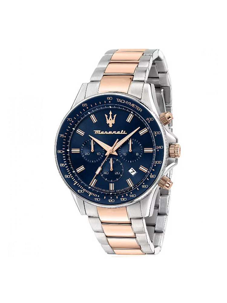OROLOGIO UOMO SFIDA IN ACCIAIO BICOLORE ORO ROSA CRONOGRAFO MASERATI