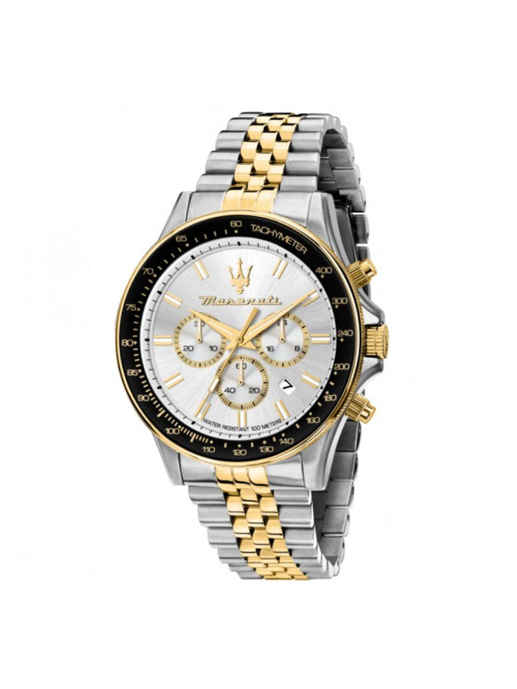 OROLOGIO UOMO SFIDA CRONOGRAFO IN ACCIAIO BICOLORE DORATO MASERATI
