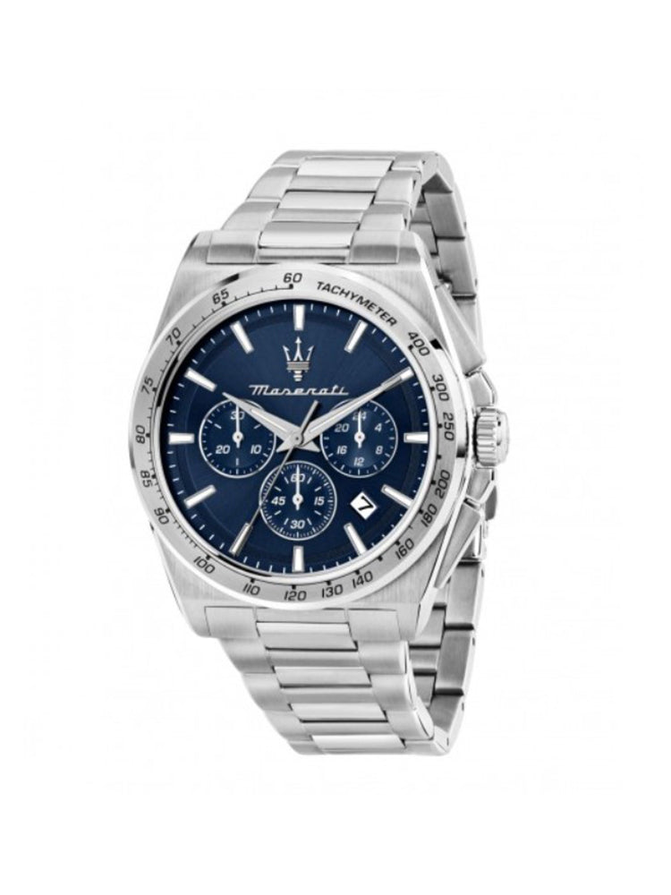 OROLOGIO UOMO IN ACCIAIO CRONO QUADRANTE BLU MASERATI