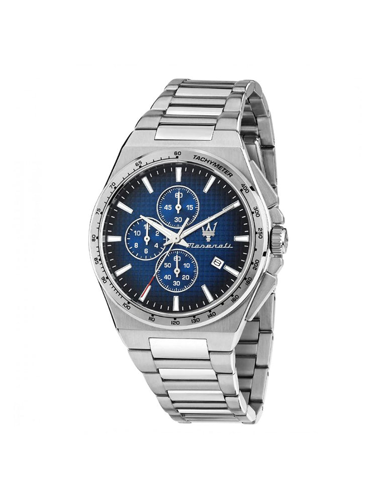 OROLOGIO UOMO VELOCITA' SLIM CRONOGRAFO IN ACCIAIO QUADRANTE BLU MASERATI
